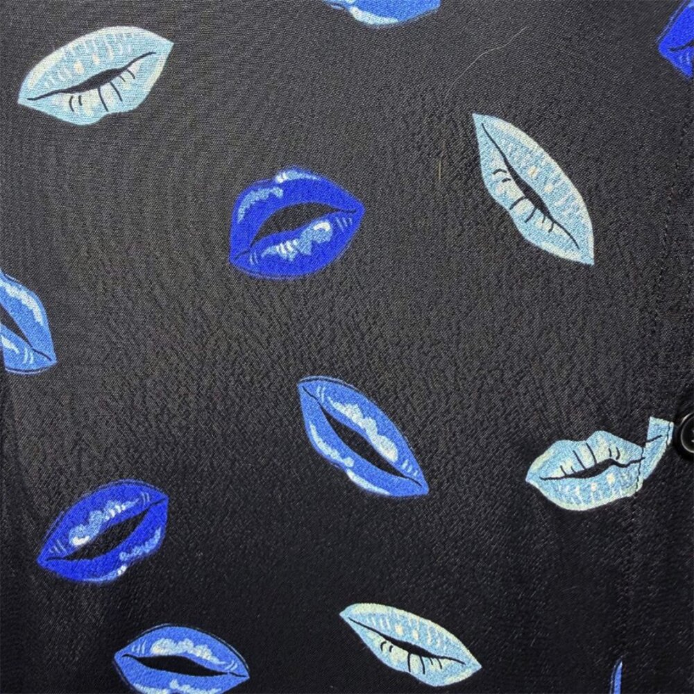 ZARA Button Down Top With Printed Lips Pattern - image 6